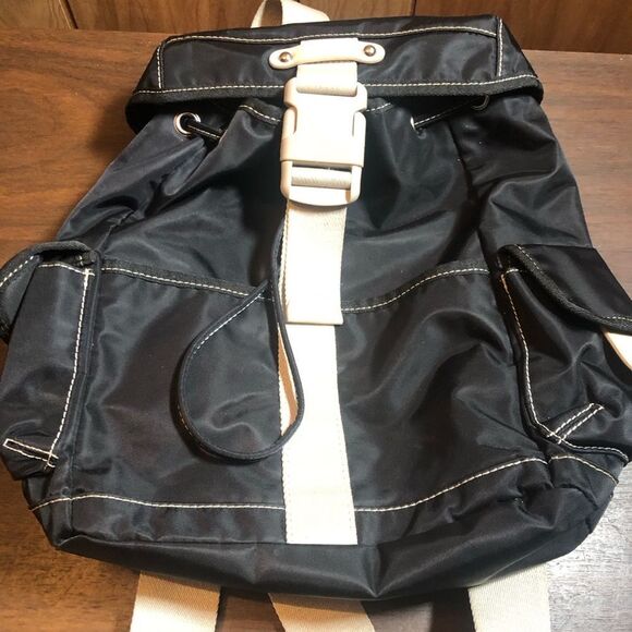 Nine West Black and White Backpack with Utilitarian Design - Picture 2 of 9